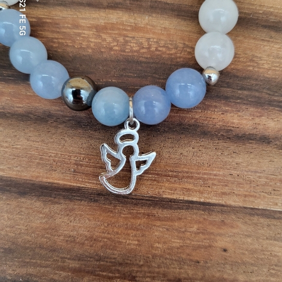 🩷3 for $15: 4 Stretchy Bracelets, Guardian Angel Charm Included, 6mm beads, New - Picture 6 of 6
